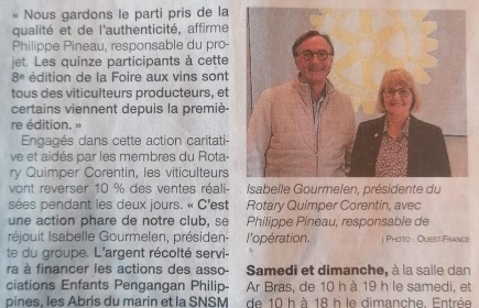 Ouest France du 8 mars 2024
Foire aux vins